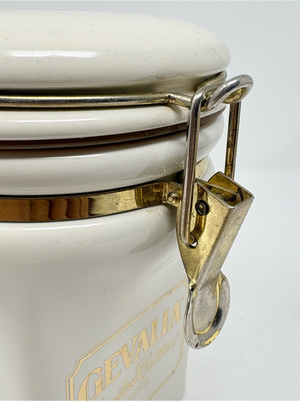 Gevalia Kaffe Limited Ed. Ceramic Coffee Canister Jar Airtight Hinged Lid Sweden - Picture 5 of 10